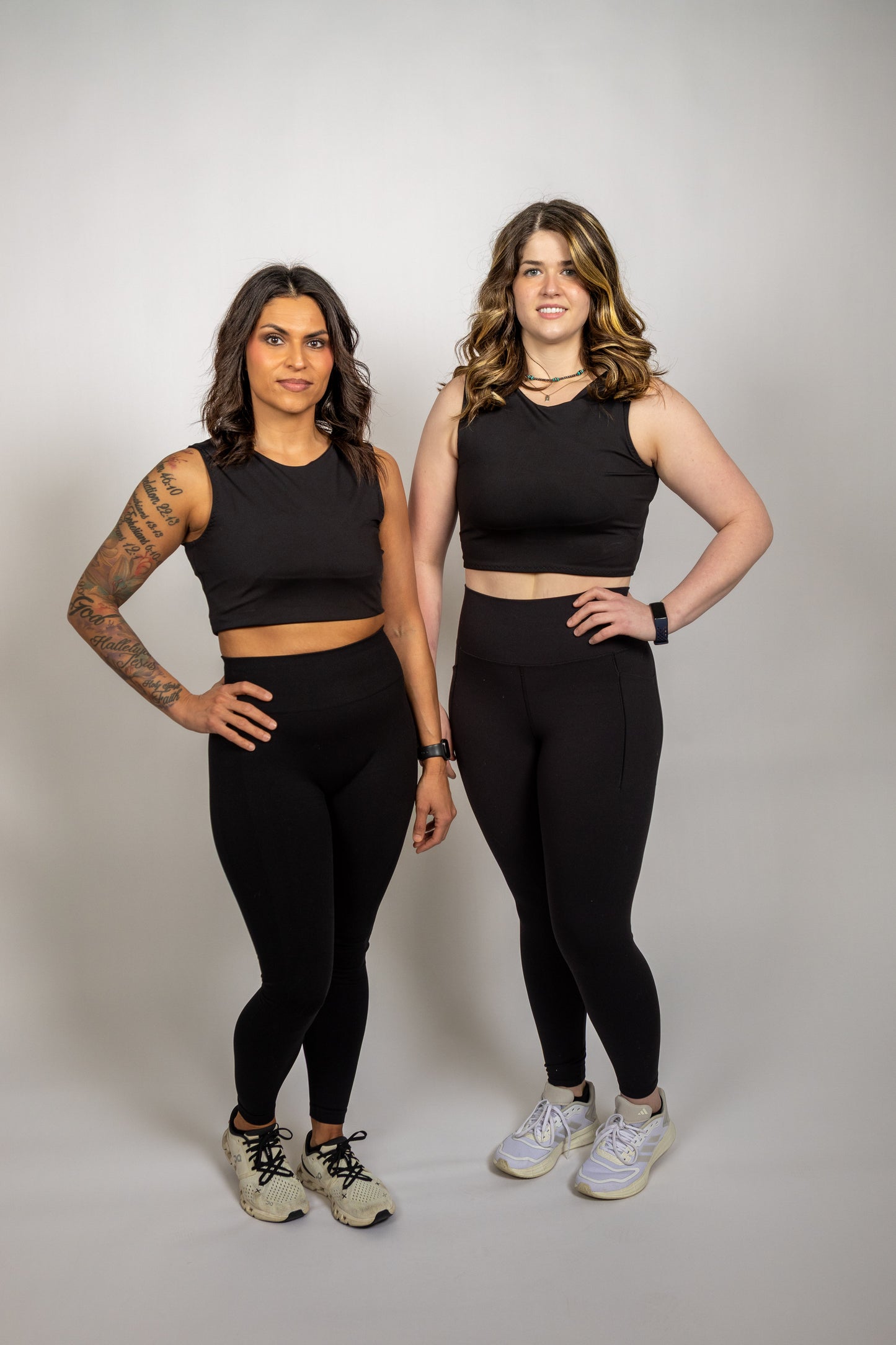 Two women wearing WRAX Apex high-impact sports bras built for running, wrestling, Brazilian Jiu-Jitsu, and all-day athletic performance.