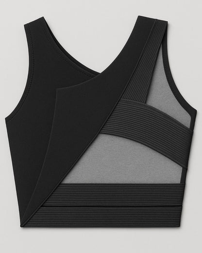 Cross-sectional view of the WRAX Apex sports bra revealing patented internal support technology designed to reduce upward and side-to-side breast movement for running, Brazilian Jiu-Jitsu, wrestling, and high-impact training.